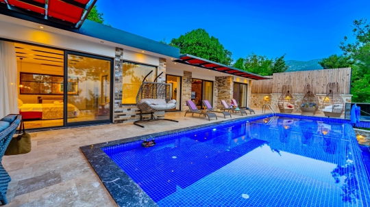 Villa Gladyatör 3 - Akdeniz, Antalya, Kaş, kalkan / İslamlar - Deniz manzaralı tatil villası